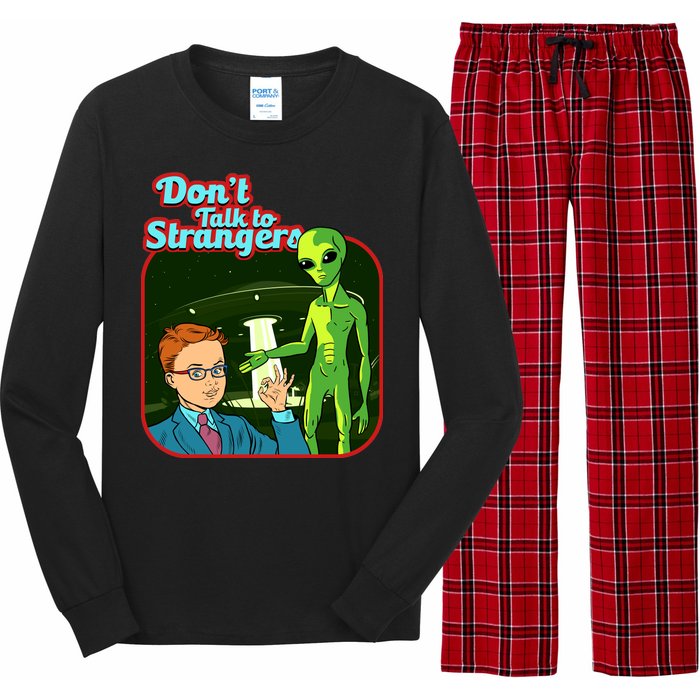 Don't Talk To Strangers Retro Vintage Long Sleeve Pajama Set