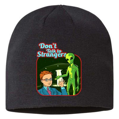 Don't Talk To Strangers Retro Vintage Sustainable Beanie