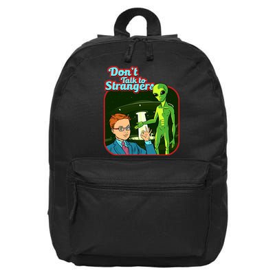 Don't Talk To Strangers Retro Vintage 16 in Basic Backpack