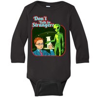 Don't Talk To Strangers Retro Vintage Baby Long Sleeve Bodysuit