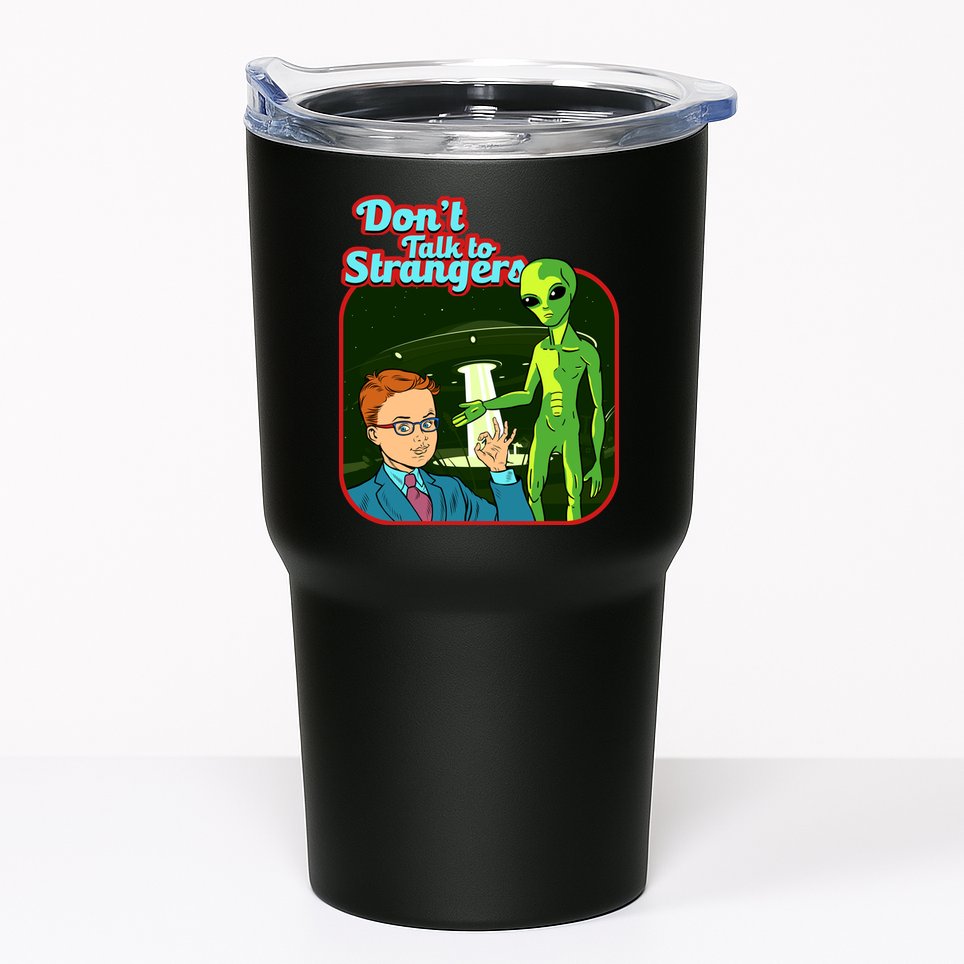 Don't Talk To Strangers Retro Vintage Tumbler
