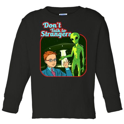 Don't Talk To Strangers Retro Vintage Toddler Long Sleeve Shirt