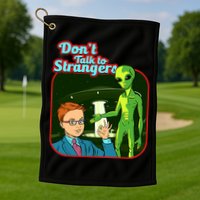 Don't Talk To Strangers Retro Vintage Golf Towel