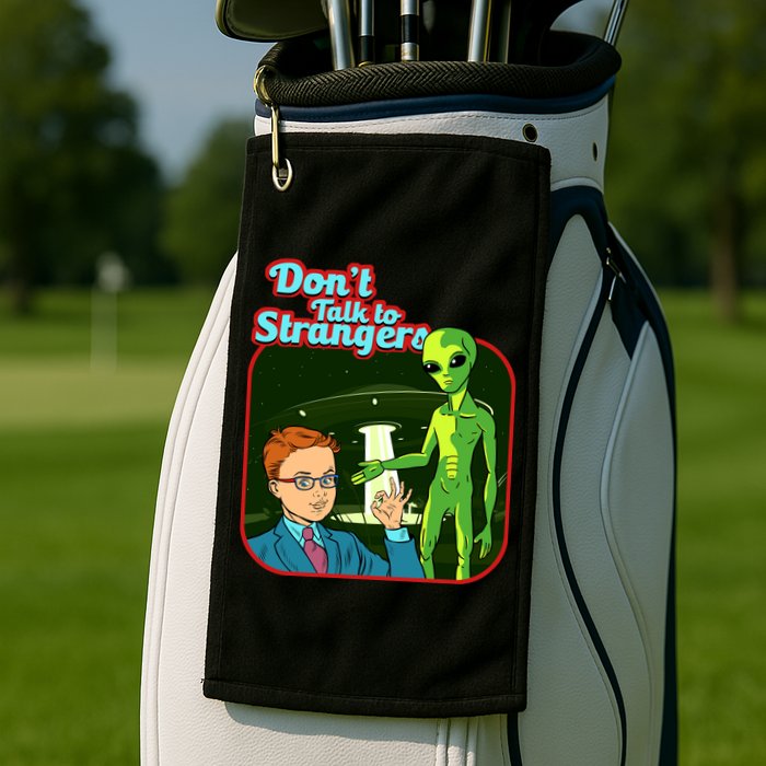 Don't Talk To Strangers Retro Vintage Golf Towel
