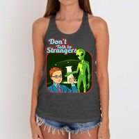 Don't Talk To Strangers Retro Vintage Women's Knotted Racerback Tank