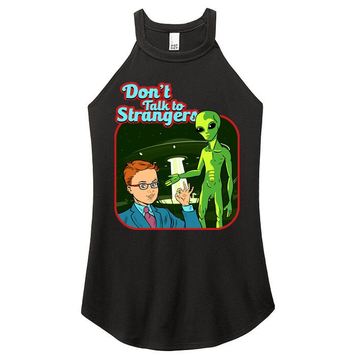 Don't Talk To Strangers Retro Vintage Women's Perfect Tri Rocker Tank