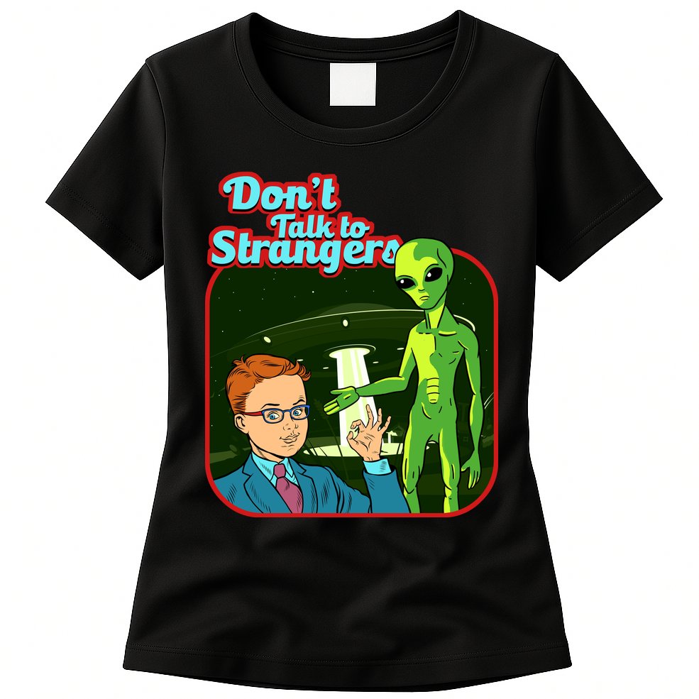 Don't Talk To Strangers Retro Vintage Womens T-Shirt