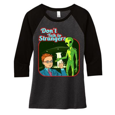 Don't Talk To Strangers Retro Vintage Women's Tri-Blend 3/4-Sleeve Raglan Shirt