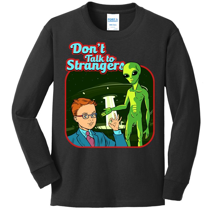 Don't Talk To Strangers Retro Vintage Kids Long Sleeve Shirt