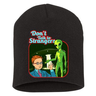 Don't Talk To Strangers Retro Vintage Short Acrylic Beanie