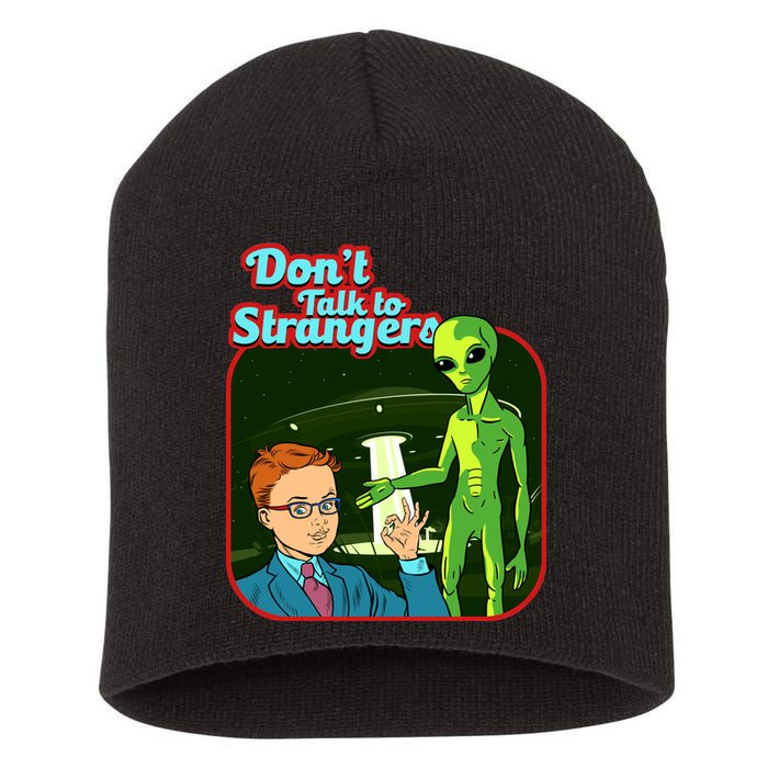 Don't Talk To Strangers Retro Vintage Short Acrylic Beanie