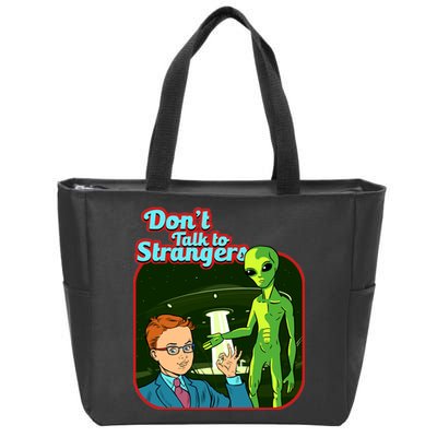 Don't Talk To Strangers Retro Vintage Zip Tote Bag