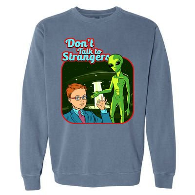 Don't Talk To Strangers Retro Vintage Garment-Dyed Sweatshirt