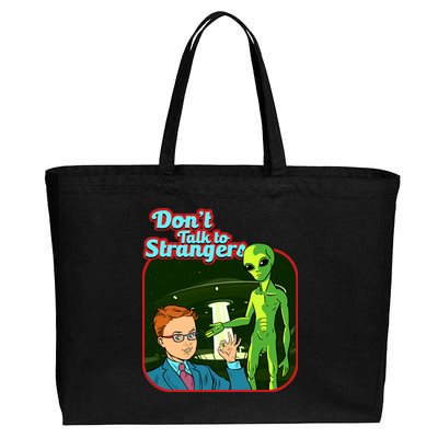 Don't Talk To Strangers Retro Vintage Cotton Canvas Jumbo Tote