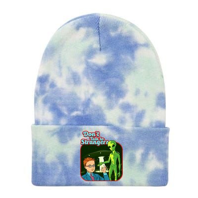 Don't Talk To Strangers Retro Vintage Tie Dye 12in Knit Beanie