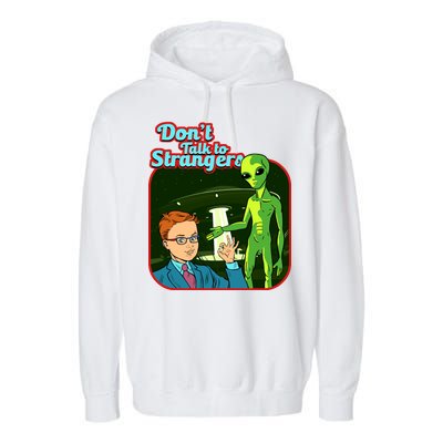 Don't Talk To Strangers Retro Vintage Garment-Dyed Fleece Hoodie