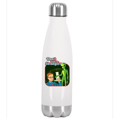 Don't Talk To Strangers Retro Vintage Stainless Steel Insulated Water Bottle