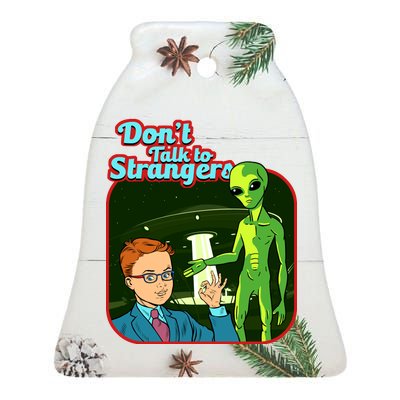 Don't Talk To Strangers Retro Vintage Ceramic Bell Ornament