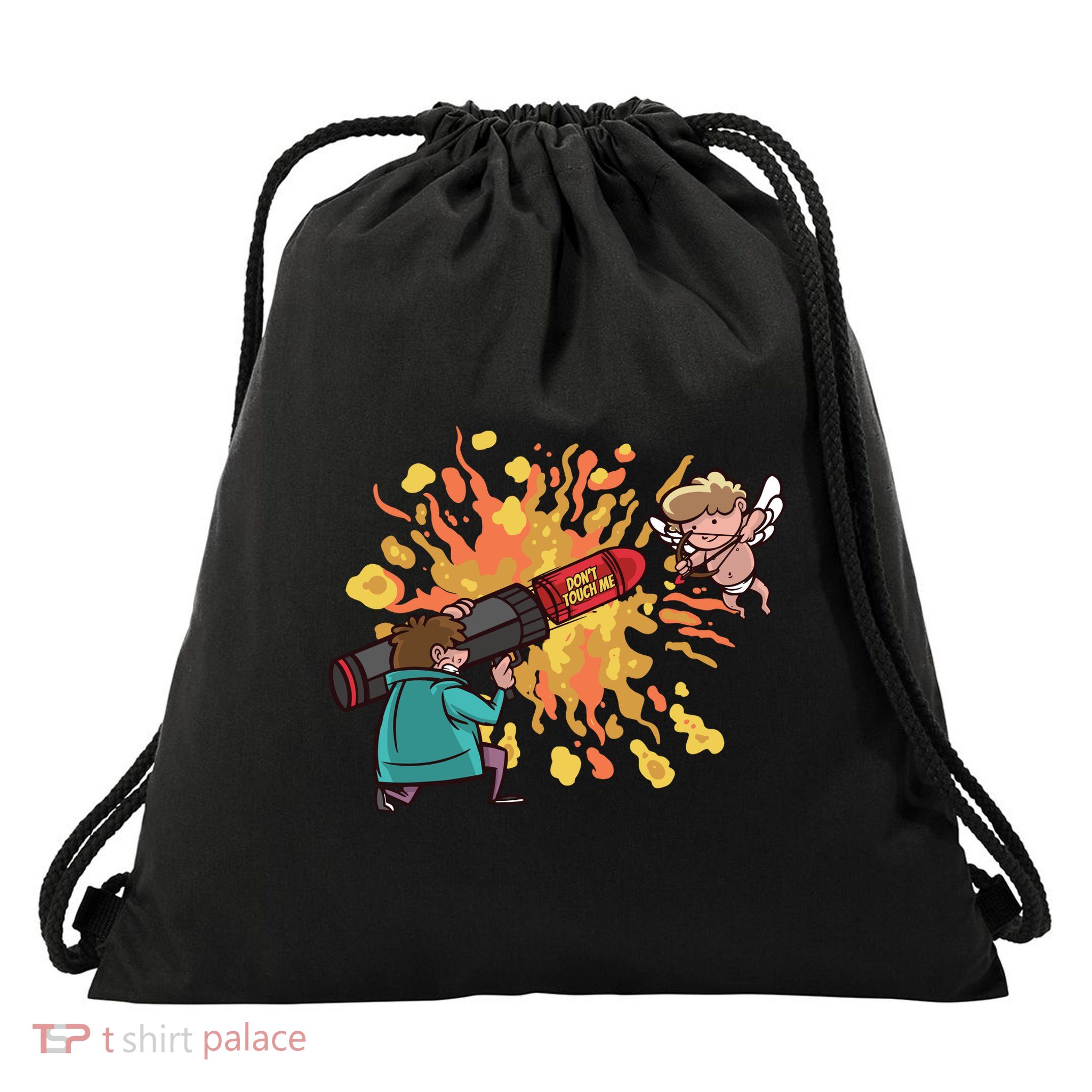 Don't Touch Me Cupid Drawstring Bag