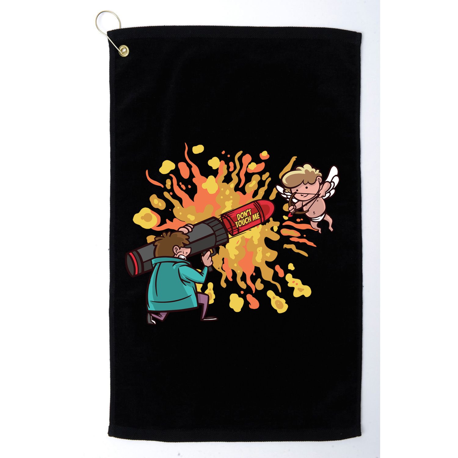 Don't Touch Me Cupid Golf Towel