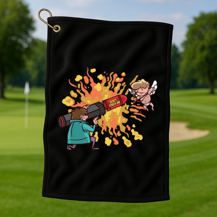 Don't Touch Me Cupid Golf Towel