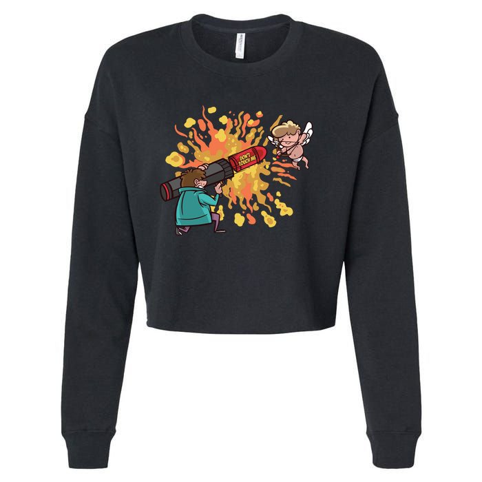 Don't Touch Me Cupid Cropped Pullover Crew