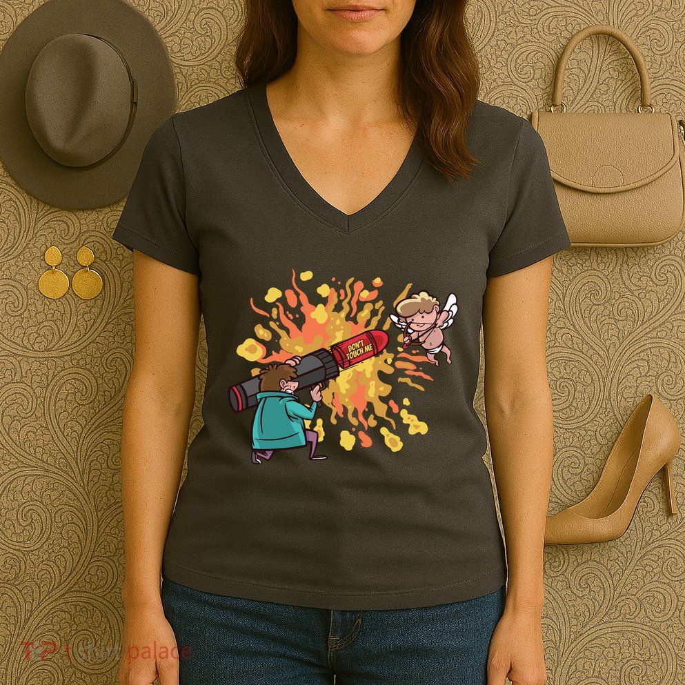 Don't Touch Me Cupid Women's V-Neck T-Shirt