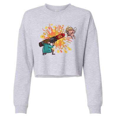 Don't Touch Me Cupid Cropped Pullover Crew