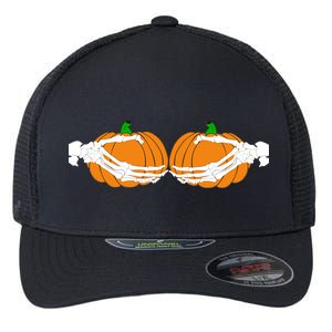 Don't Touch My Pumpkins Skeleton Hands Flexfit Unipanel Trucker Cap