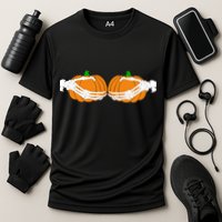 Don't Touch My Pumpkins Skeleton Hands Cooling Performance Crew T-Shirt