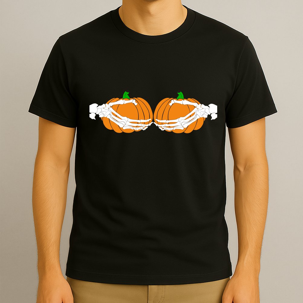 Don't Touch My Pumpkins Skeleton Hands T-Shirt