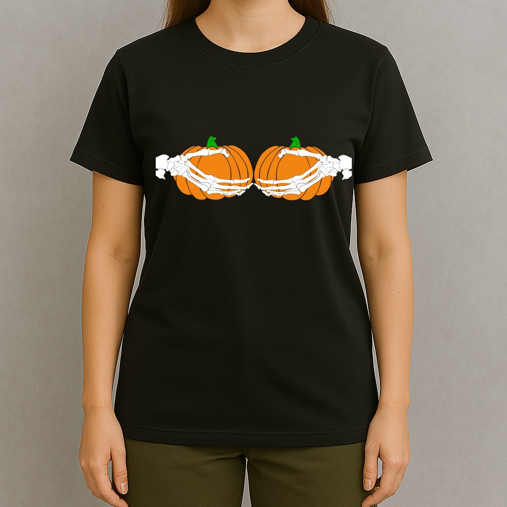 Don't Touch My Pumpkins Skeleton Hands T-Shirt