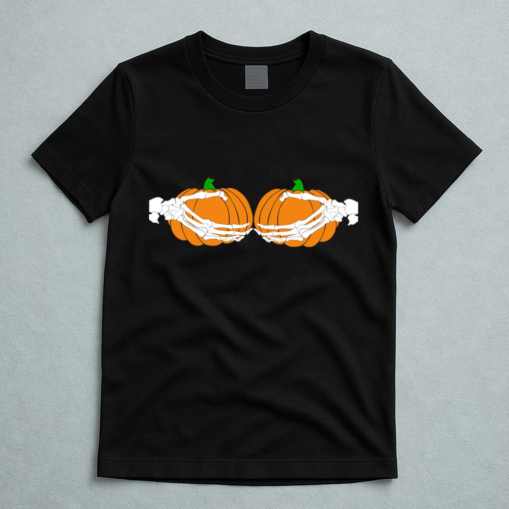 Don't Touch My Pumpkins Skeleton Hands T-Shirt