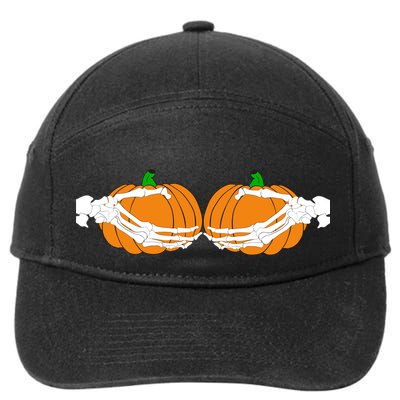 Don't Touch My Pumpkins Skeleton Hands 7-Panel Snapback Hat