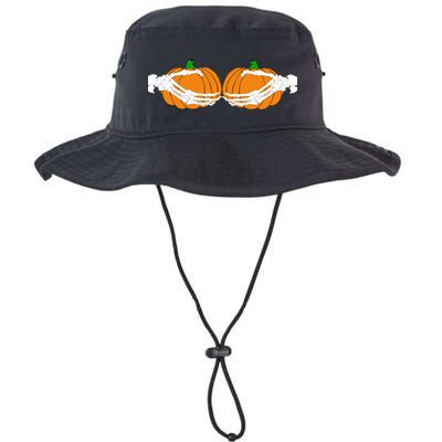 Don't Touch My Pumpkins Skeleton Hands Bucket Hat