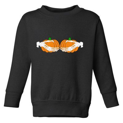 Don't Touch My Pumpkins Skeleton Hands Toddler Sweatshirt