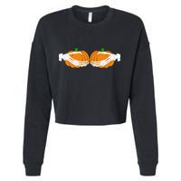 Don't Touch My Pumpkins Skeleton Hands Cropped Pullover Crew