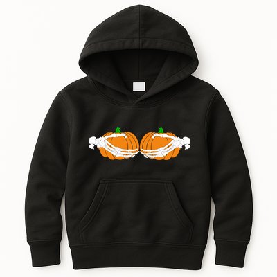 Don't Touch My Pumpkins Skeleton Hands Kids Hoodie
