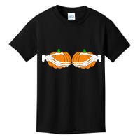 Don't Touch My Pumpkins Skeleton Hands Kids T-Shirt