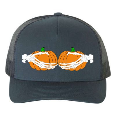 Don't Touch My Pumpkins Skeleton Hands Yupoong Adult 5-Panel Trucker Hat