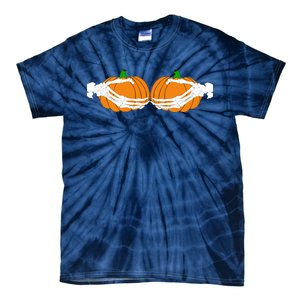 Don't Touch My Pumpkins Skeleton Hands Tie-Dye T-Shirt