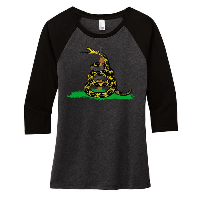 Don't Tread On Guns Women's Tri-Blend 3/4-Sleeve Raglan Shirt