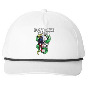 Don't Tread On Me American Snake Skull Snapback Five-Panel Rope Hat