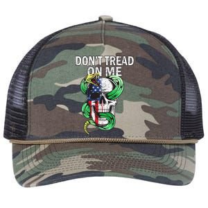 Don't Tread On Me American Snake Skull Retro Rope Trucker Hat Cap