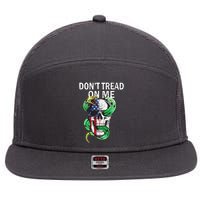 Don't Tread On Me American Snake Skull 7 Panel Mesh Trucker Snapback Hat