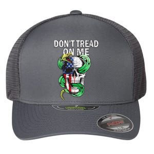 Don't Tread On Me American Snake Skull Flexfit Unipanel Trucker Cap