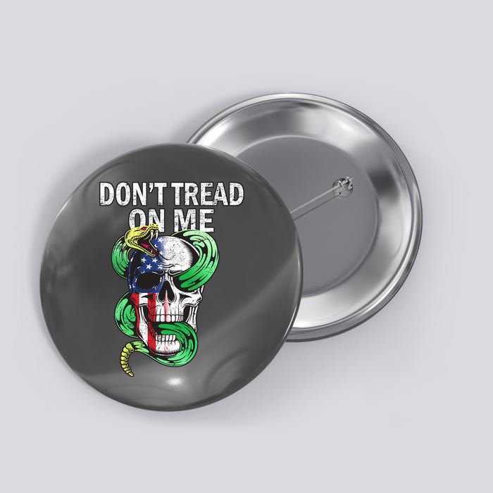 Don't Tread On Me American Snake Skull Button