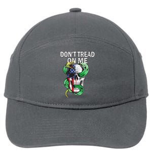 Don't Tread On Me American Snake Skull 7-Panel Snapback Hat