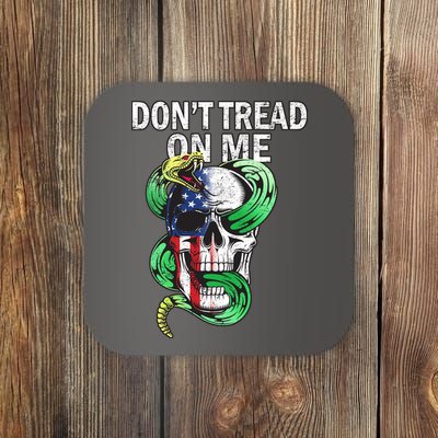 Don't Tread On Me American Snake Skull Coaster