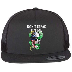 Don't Tread On Me American Snake Skull Flat Bill Trucker Hat